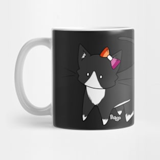 Lesbian Pride Tuxedo Kitty Ear Bow Mug